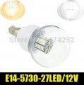 energy saving lights e14 12v/7w led 27led-5730 smd warm white white light globe bulb lamp 12v zm00834/zm00835