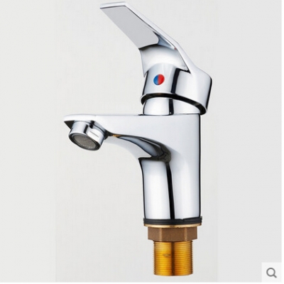 german art bathroom faucet chrome copper and cold basin single hole basin mixer torneira banheiro grifo chuveiro [deck-mounted-basin-faucets-2979]