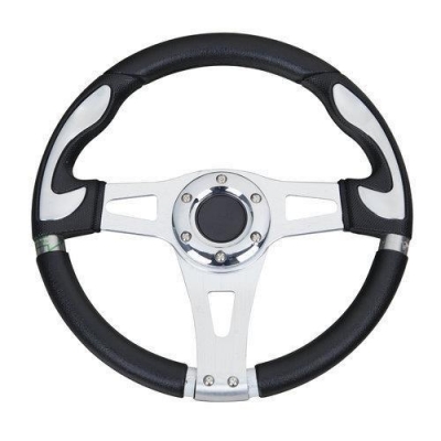 hello car steering wheel black white pu hole-digging breathable q33 slip-resistant universal supplies car accessories [new-7328]
