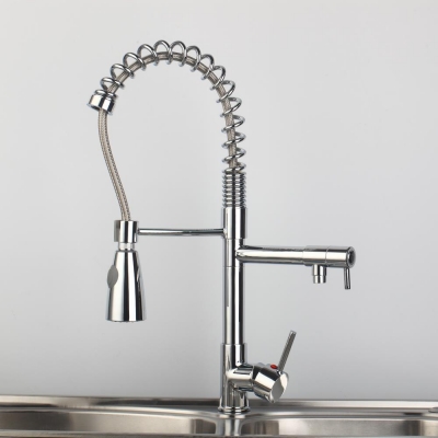 hello conteporary chrome brass pull out spring kitchen faucet torneira da cozinha 97168d056/1 swivel sprayer /cold taps [pull-out-amp-swivel-kitchen-8033]