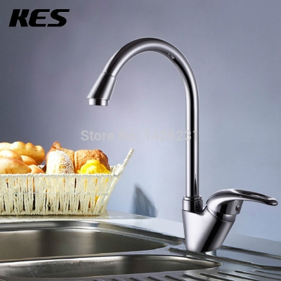 kes l3010e brass single lever kitchen sink faucet, chrome [kitchen-faucet-4105]