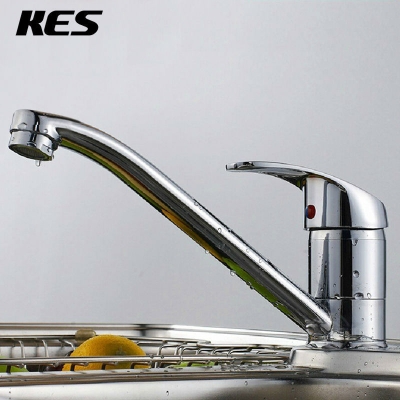 kes l602a2 brass single lever kitchen sink faucet with swivel spout, polished chrome