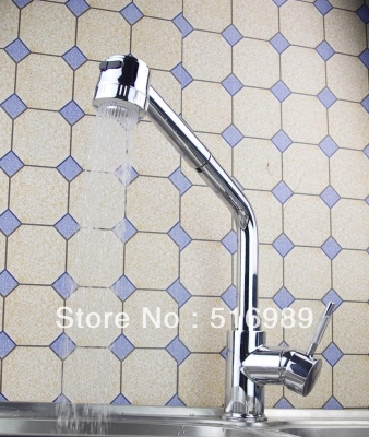kitchen pull out faucet sink basin mixer tap chrome swivel brass 2-function spring faucet to sink mak17