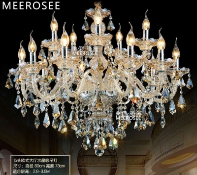 large cognac crystal chandelier lamp glass arms chandelier pendelleuchte cristal lusters with 15 lights md3148 [glass-chandeliers-3606]