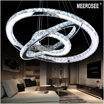 led crystal ring chandelier lamp / light / lighting fixture modern led rings lusters diameter 700mm office light