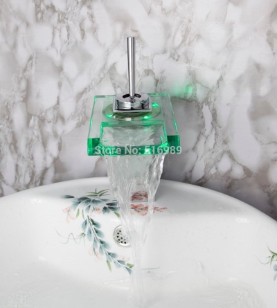 led faucet bathroom basin faucet mixer tap chrome finish 3 colors vanity faucet vessel sink faucet tree542 [led-faucet-5501]