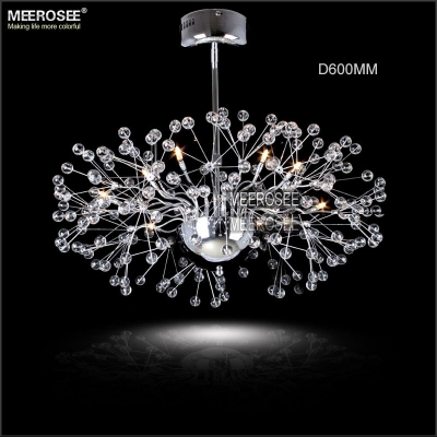 modern flora clear chrome glass chandelier light fixtur glass lustre hanging light for lobby stair hallway project md2396