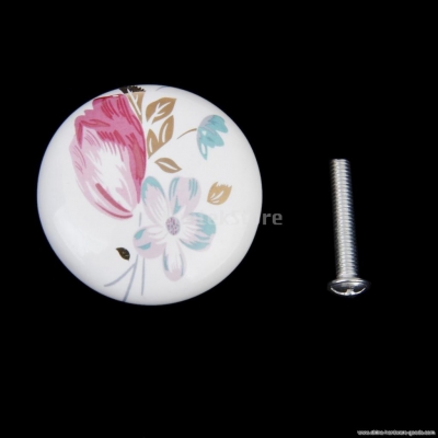 new arrivals 2015 1 x pastoral tulip ceramic cabinet wardrobe cupboard knob pull handle