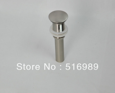 nickel brushed pop up sink waste drain without overflow silver tree 407 [pop-up-drain-7970]