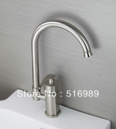 nickel brushed pull out spray kitchen sink deck mount single handle wash basin sink vessel torneira tap mixer faucet mak260 [nickel-brushed-7394]