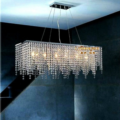 retail whole price crystal pendant light / lamp / lighting fixture rectangle dining room light md8591 [modern-light-6719]