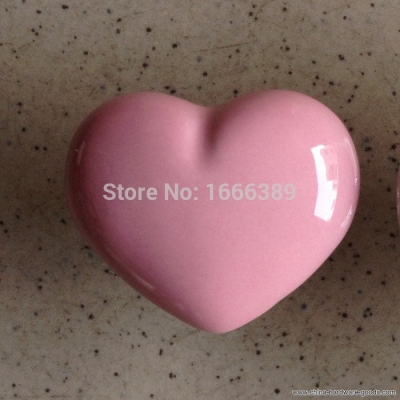 super cute pink ceramic loving hearts cabinet knob girls bedroom cupboard wardrobe drawer pulls handles 10pcs
