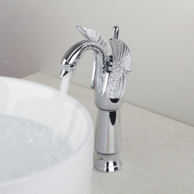 swan design chrome basin faucets deck mounted tap mixer single lever bathroom sink faucet 9810g-2 [bathroom-mixer-faucet-1978]