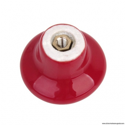 szs 5 x round ceramic cabinet/drawer/cupboard/bin pull knobs handles---red
