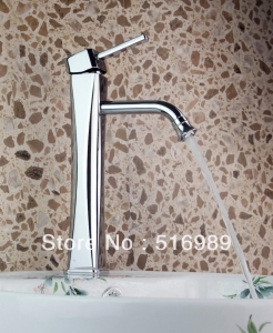 tall /cold water bathroom faucet waterfall vessel one hole/handle mixer tap tree206