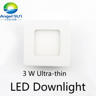 ultra thin design 3w led ceiling recessed grid downlight / square panel light 90mm, 1pc/lot