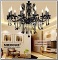 vintage black 10 arms chandelier crystal light fixture large american wrought iron french style chandelier drop light md2520 l10