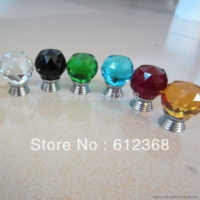 1000pcs 7 colors fob 30mm k9 crystal glass door knobs drawer cabinet furniture kitchen handle