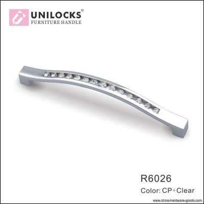 10pcs clear crystal handle with zinc alloy chrome metal part(c.c.. 160 mm l:168mm))