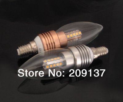 10pcs cree e14 e27 5w led white/warm white high power led bulb lamp candle light energy saving, [led-candle-bulb-4695]