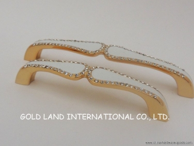 128mm crystal glass golden cabinet furniture handle drawer handle [Door knobs|pulls-757]