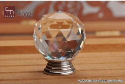 30mm diamond crystal glass pull handle cabinet drawer door knob