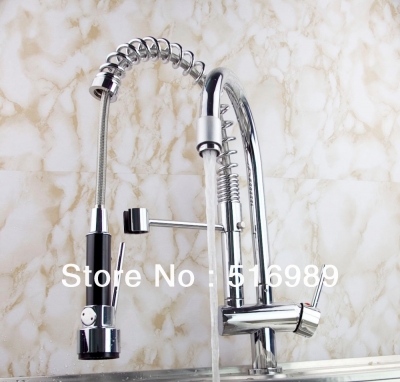 360 degrees swivel pull-out spray kitchen faucet pull down sprayer tap in chrome hejia1 [pull-up-amp-down-kitchen-8142]