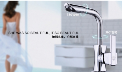 360 rotary swing modern style chrome single lever kitchen bathroom sink basin faucet mixer tap chuveiro torneira de parede [deck-mounted-kitchen-faucets-3049]
