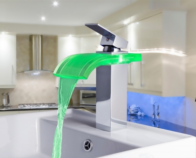 8220-3 construction & real estate polished chrome bathroom basin vessel mixer waterfall tap led faucets [led-faucet-5437]