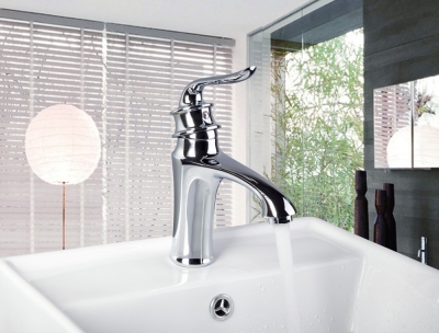 9904 short modern single hole deck mount chrome bathroom basin mixer sink tap faucets [bathroom-mixer-faucet-1626]