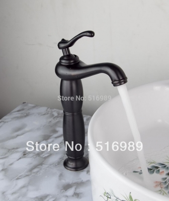 black oil rubbed waterfall brass bathroom basin faucet single handle hole deck mount sink mixer tap in1