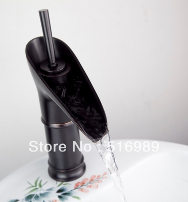 brand new basin bathroom waterfall spout single hole single handle oil rubbed bronze mixer tap faucet tree676