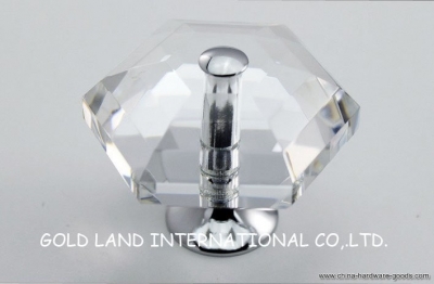 d40mm pure brass k9 crystal glass furniture cabinet knob/copper base bedroom knob [Door knobs|pulls-587]