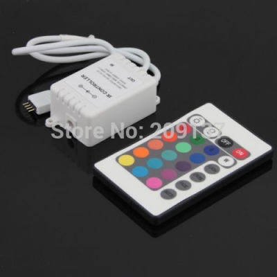 dc12v 24 keys wireless ir remote rgb led mini controller dimmer for led strip 5050 3528 ,10pcs/lot [led-controller-5055]