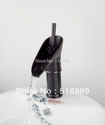 deck mount single handle modern oil rubbed bronze waterfall bathroom faucet vanity vessel sink mixer tap on1 [oil-rubbed-bronze-7469]