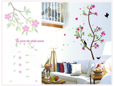 e-pak hello qt14 new flower diy removable wall sticker art mural decal paper home decor [wallpaper-9180]