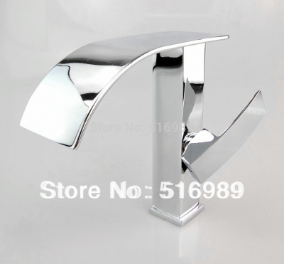 e-pak new bathroom deck mount single hole chrome faucet waterfall mixer tap vanity faucet forest 62