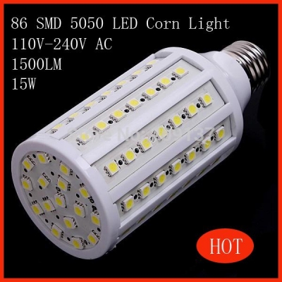 e27 86 smd 5050 led light corn bulb warm white 15w energy saving lamp