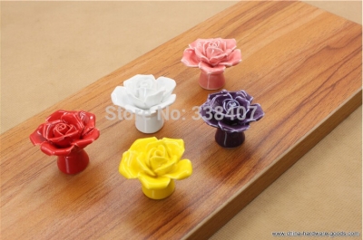 fashion rose jewelry box knobs ceramic furniture knobs drawer knobs [Door knobs|pulls-2133]