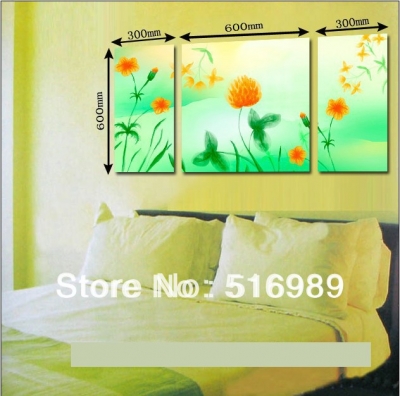 flower wall bathroom bedroom living room modern 3pcs on canvas decorative oil painting art ppojr [painting-7699]