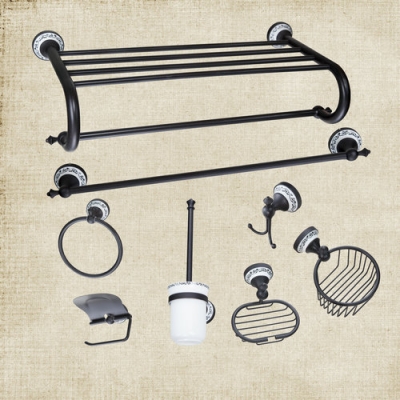 hello 7 towel rack,towel ring,paper holder,toilet brush holder,frosted glass cup,oil rubbed bronze b5144 bathroom accessories [bathroom-shelves-2042]