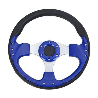 hello car steering wheel black blue pu hole-digging breathable q18 slip-resistant universal supplies car accessories [new-7316]
