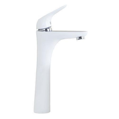 hello soild brass basin tall white torneira spray painting bathroom chrome deck mount 97082 single handle sink tap mixer faucet [bathroom-mixer-faucet-1786]