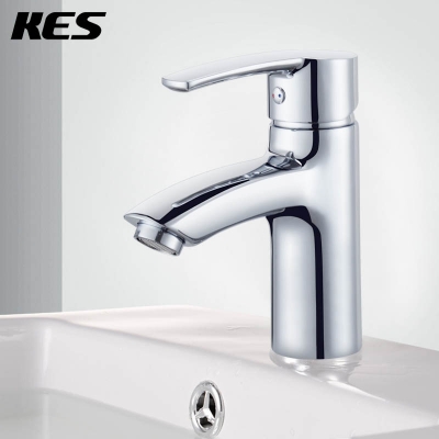 kes l3108 brass kitchen single lever & cold lavatory faucet, chrome [kitchen-faucet-4106]