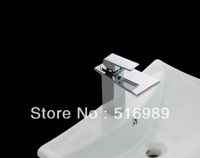 new bathroom deck mount single hole chrome tap faucet waterfall tree65. [waterfall-spout-faucet-9506]