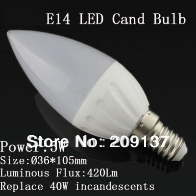 new design 100pcs/lot led candle light e14 led bulb 5w 110v-240v warm white / cool white [led-candle-bulb-4763]