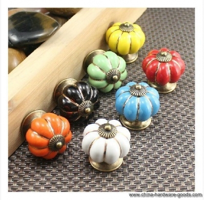 new pumpkins knobs europe ceramic door cabinet cupboard handles pull drawer 40mm[cwye0371*2]