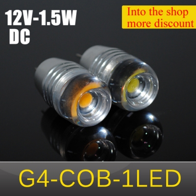 newes 1.5w g4 cob 1leds droplight bulb dc 12v led crystal chandeliers non-polar led ceiling light 10pcs/lots [g4-base-type-series-3357]