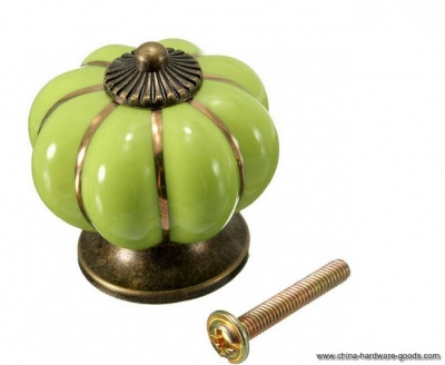 newest pumpkins knobs europe ceramic door cabinet cupboard handles drawer pull 40mm apple green ceramic knob