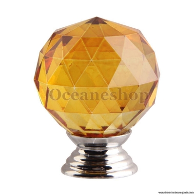 ocea modern furniture handles yellow crystal sphere ball cabinet drawer knobs
